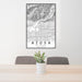 24x36 Azusa California Map Print Portrait Orientation in Classic Style Behind 2 Chairs Table and Potted Plant