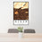 24x36 Azusa California Map Print Portrait Orientation in Ember Style Behind 2 Chairs Table and Potted Plant