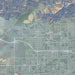 Azusa California Map Print in Afternoon Style Zoomed In Close Up Showing Details