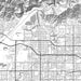 Azusa California Map Print in Classic Style Zoomed In Close Up Showing Details