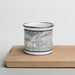Front View Custom Azusa California Map Enamel Mug in Classic on Cutting Board