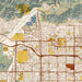 Azusa California Map Print in Woodblock Style Zoomed In Close Up Showing Details