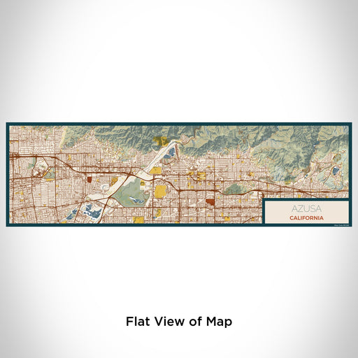 Flat View of Map Custom Azusa California Map Enamel Mug in Woodblock