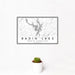 12x18 Badin Lake North Carolina Map Print Landscape Orientation in Classic Style With Small Cactus Plant in White Planter