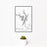 12x18 Badin Lake North Carolina Map Print Portrait Orientation in Classic Style With Small Cactus Plant in White Planter