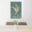 24x36 Badin Lake North Carolina Map Print Portrait Orientation in Afternoon Style Behind 2 Chairs Table and Potted Plant