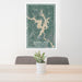 24x36 Badin Lake North Carolina Map Print Portrait Orientation in Afternoon Style Behind 2 Chairs Table and Potted Plant