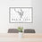 24x36 Badin Lake North Carolina Map Print Lanscape Orientation in Classic Style Behind 2 Chairs Table and Potted Plant