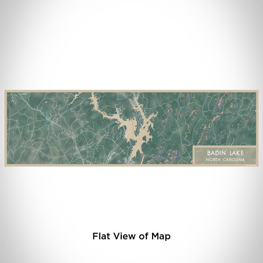 Flat View of Map Custom Badin Lake North Carolina Map Enamel Mug in Afternoon