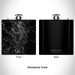 Rendered View of Badin Lake North Carolina Map Engraving on 6oz Stainless Steel Flask in Black