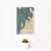 12x18 Baileys Harbor Wisconsin Map Print Portrait Orientation in Afternoon Style With Small Cactus Plant in White Planter