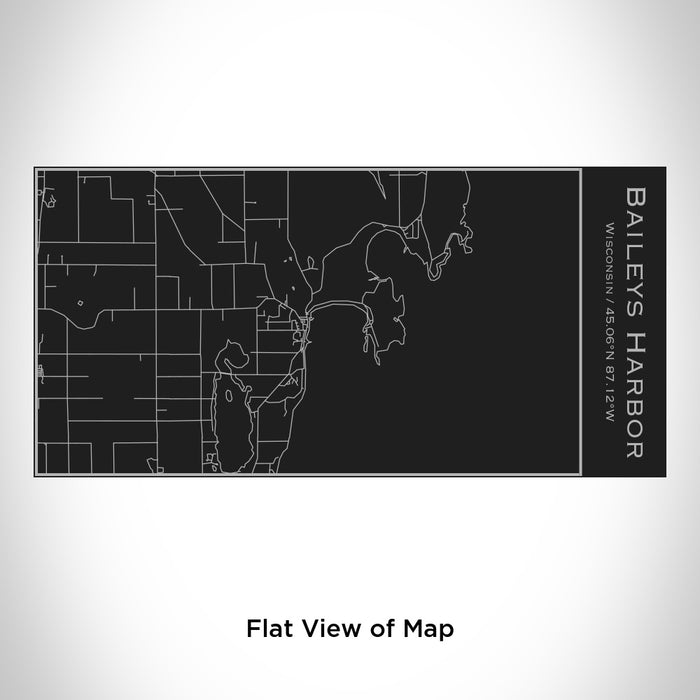 Rendered View of Baileys Harbor Wisconsin Map Engraving on 17oz Stainless Steel Insulated Cola Bottle in Black