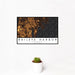 12x18 Baileys Harbor Wisconsin Map Print Landscape Orientation in Ember Style With Small Cactus Plant in White Planter