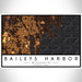 Baileys Harbor Wisconsin Map Print Landscape Orientation in Ember Style With Shaded Background