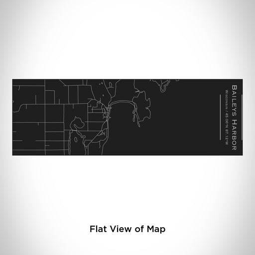 Rendered View of Baileys Harbor Wisconsin Map Engraving on 10oz Stainless Steel Insulated Cup with Sliding Lid in Black