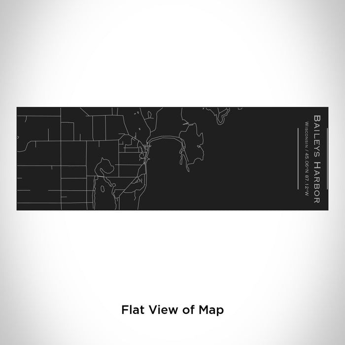 Rendered View of Baileys Harbor Wisconsin Map Engraving on 10oz Stainless Steel Insulated Cup with Sliding Lid in Black