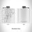 Rendered View of Baileys Harbor Wisconsin Map Engraving on 6oz Stainless Steel Flask in White