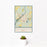 12x18 Bainbridge Georgia Map Print Portrait Orientation in Woodblock Style With Small Cactus Plant in White Planter