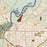 Bainbridge Georgia Map Print in Woodblock Style Zoomed In Close Up Showing Details