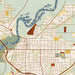 Bainbridge Georgia Map Print in Woodblock Style Zoomed In Close Up Showing Details