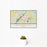 12x18 Bainbridge Georgia Map Print Landscape Orientation in Woodblock Style With Small Cactus Plant in White Planter