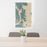 24x36 Bainbridge Island Washington Map Print Portrait Orientation in Afternoon Style Behind 2 Chairs Table and Potted Plant