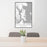 24x36 Bainbridge Island Washington Map Print Portrait Orientation in Classic Style Behind 2 Chairs Table and Potted Plant