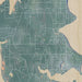 Bainbridge Island Washington Map Print in Afternoon Style Zoomed In Close Up Showing Details