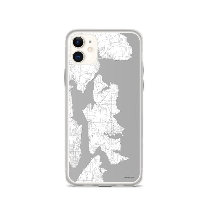 Custom iPhone 11 Bainbridge Island Washington Map Phone Case in Classic