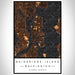 Bainbridge Island Washington Map Print Portrait Orientation in Ember Style With Shaded Background