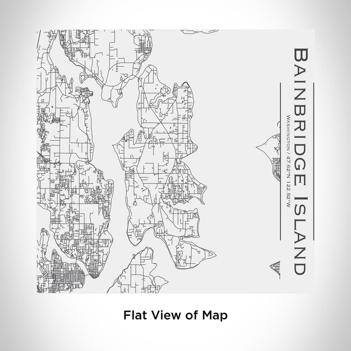 Rendered View of Bainbridge Island Washington Map Engraving on 17oz Stainless Steel Insulated Tumbler in White