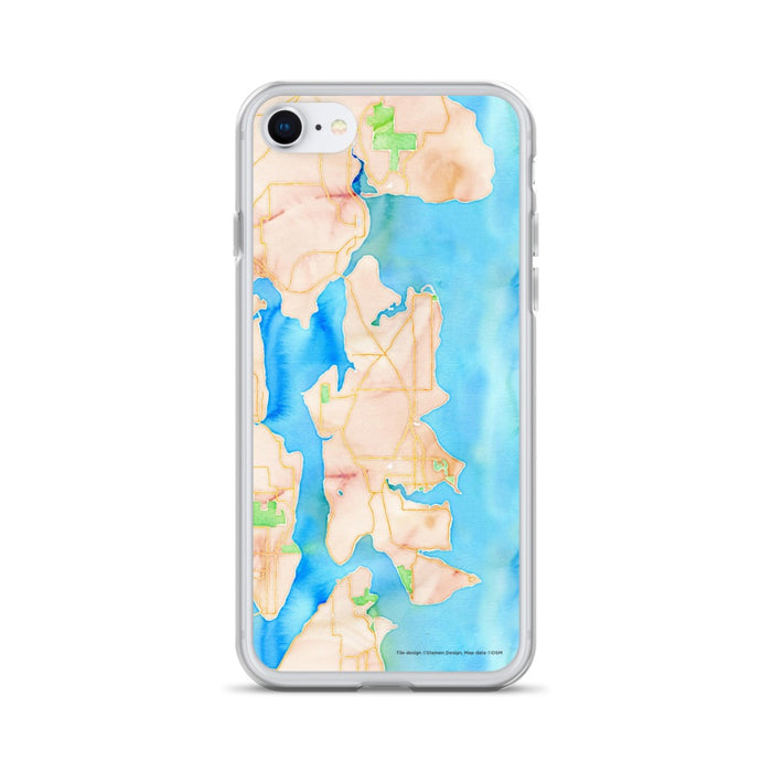 Custom iPhone SE Bainbridge Island Washington Map Phone Case in Watercolor