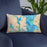 Custom Bainbridge Island Washington Map Throw Pillow in Watercolor on Blue Colored Chair