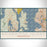 Bainbridge Island Washington Map Print Landscape Orientation in Woodblock Style With Shaded Background