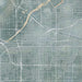 Bakersfield California Map Print in Afternoon Style Zoomed In Close Up Showing Details