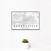12x18 Bakersfield California Map Print Landscape Orientation in Classic Style With Small Cactus Plant in White Planter