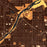 Bakersfield California Map Print in Ember Style Zoomed In Close Up Showing Details
