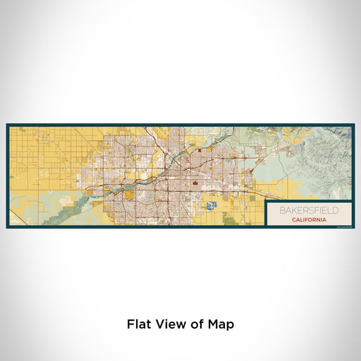 Flat View of Map Custom Bakersfield California Map Enamel Mug in Woodblock