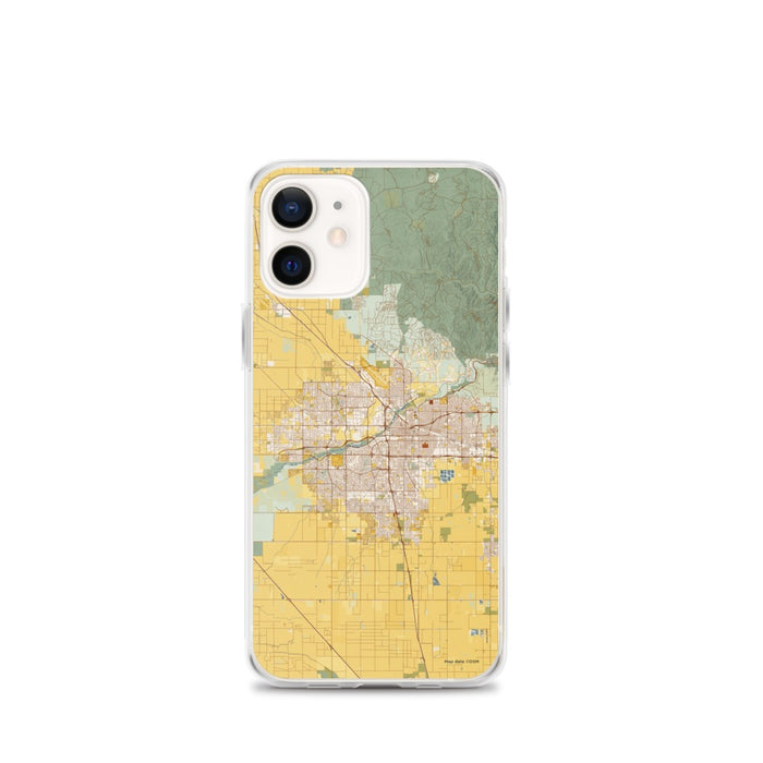 Custom Bakersfield California Map iPhone 12 mini Phone Case in Woodblock