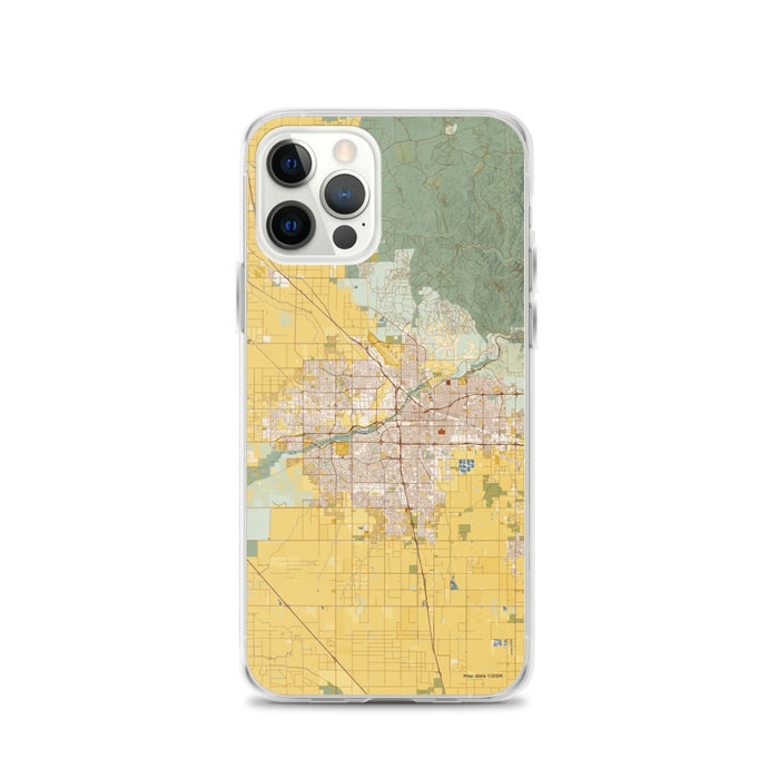 Custom Bakersfield California Map iPhone 12 Pro Phone Case in Woodblock