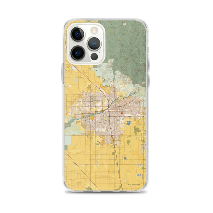 Custom Bakersfield California Map iPhone 12 Pro Max Phone Case in Woodblock