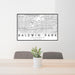 24x36 Baldwin Park California Map Print Lanscape Orientation in Classic Style Behind 2 Chairs Table and Potted Plant