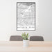 24x36 Baldwin Park California Map Print Portrait Orientation in Classic Style Behind 2 Chairs Table and Potted Plant