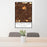 24x36 Baldwin Park California Map Print Portrait Orientation in Ember Style Behind 2 Chairs Table and Potted Plant