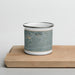Front View Custom Baldwin Park California Map Enamel Mug in Afternoon on Cutting Board