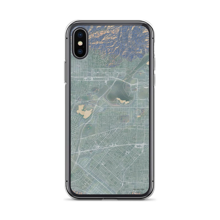 Custom iPhone X/XS Baldwin Park California Map Phone Case in Afternoon