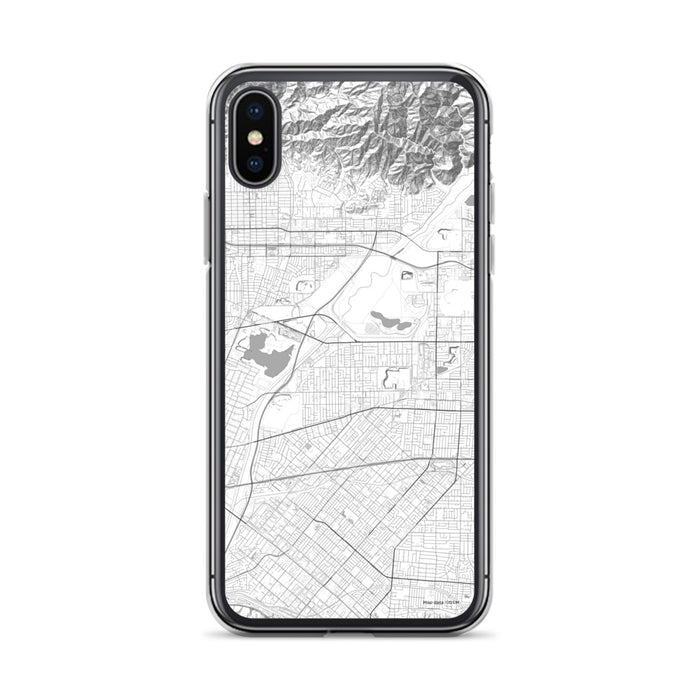 Custom iPhone X/XS Baldwin Park California Map Phone Case in Classic