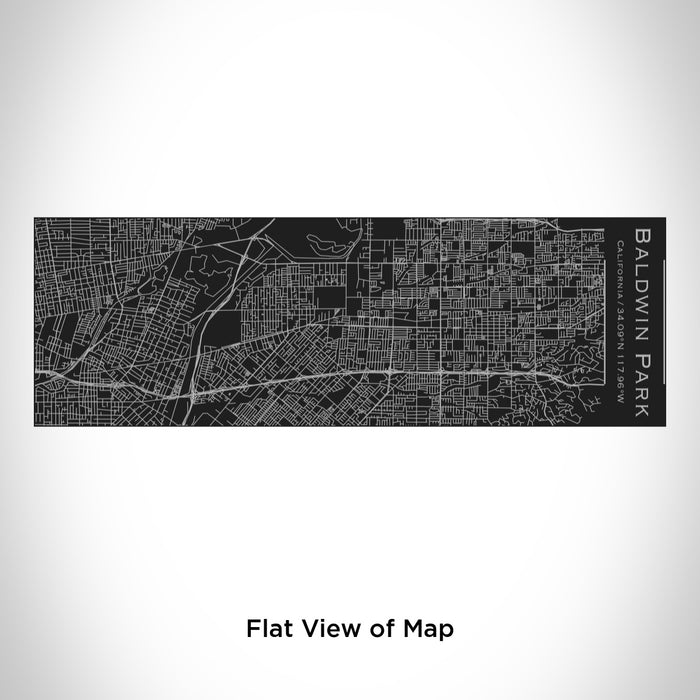 Rendered View of Baldwin Park California Map Engraving on 10oz Stainless Steel Insulated Cup with Sliding Lid in Black
