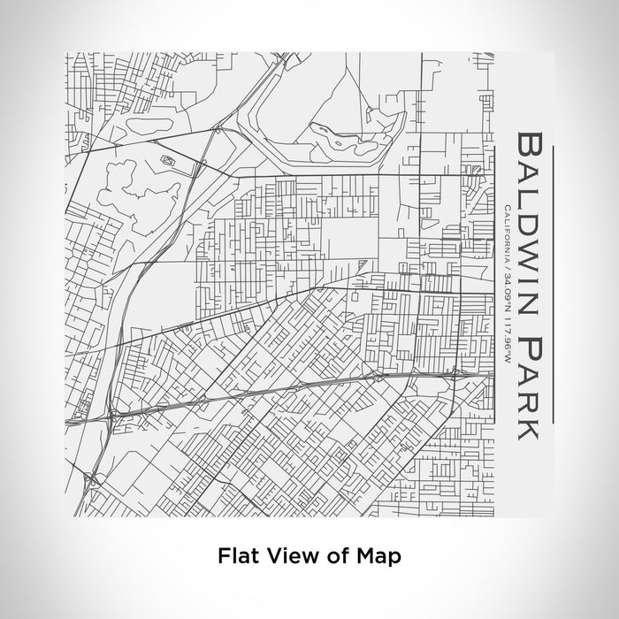 Rendered View of Baldwin Park California Map Engraving on 17oz Stainless Steel Insulated Tumbler in White