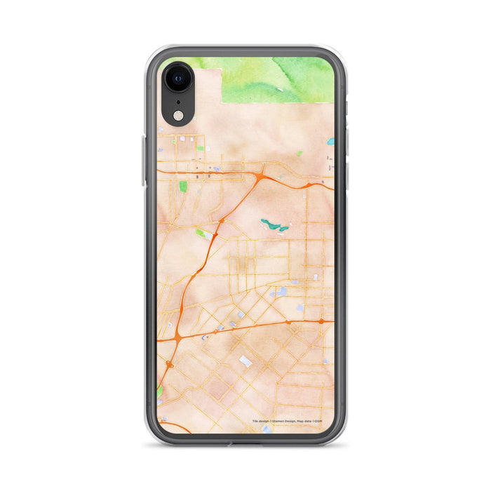 Custom iPhone XR Baldwin Park California Map Phone Case in Watercolor